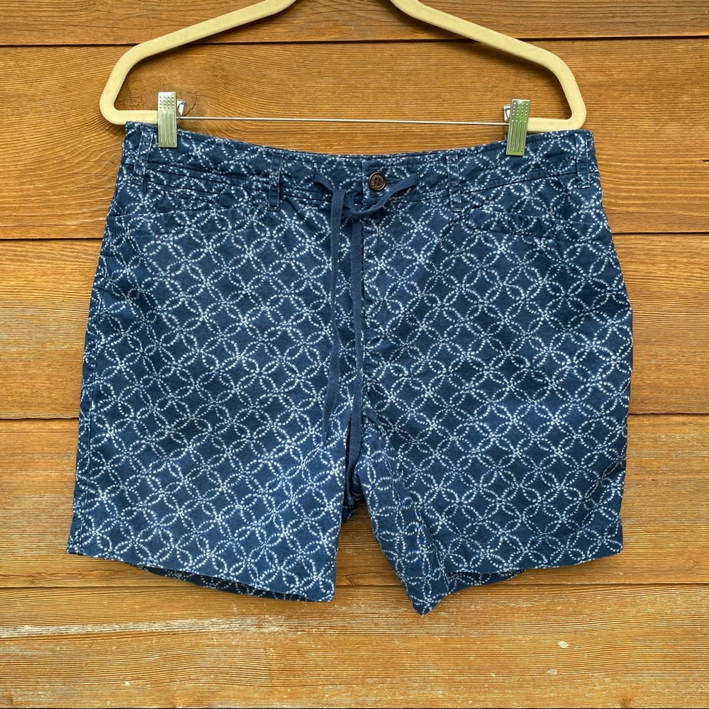 Lauren Ralph Lauren Indigo Patterned Cotton Drawstring Shorts